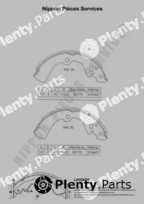 NPS N350N34 — Brake Shoe Set