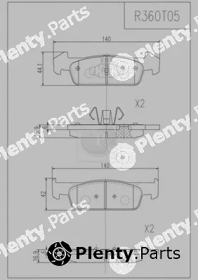 NPS R360T05 — Brake Pad Set, disc brake