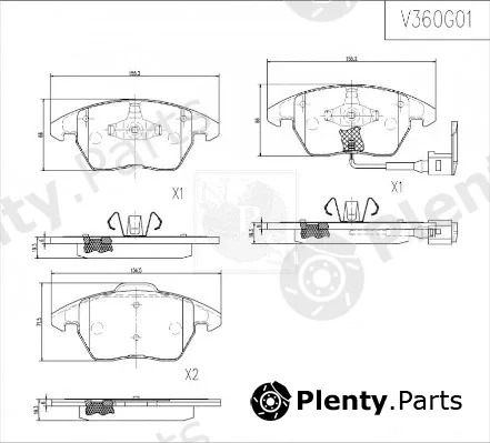 NPS V360G01 — Brake Pad Set, disc brake