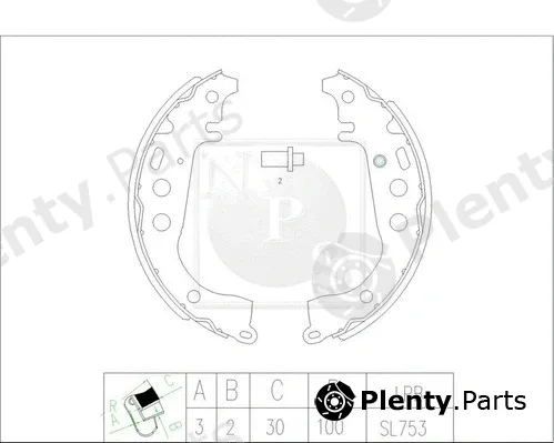 NPS T350A14 — Brake Shoe Set
