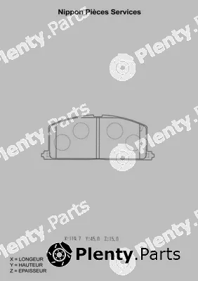 NPS T360A35 — Brake Pad Set, disc brake
