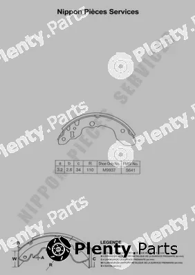 NPS S350I19 — Brake Shoe Set