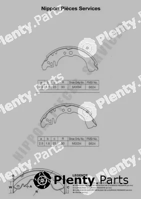 NPS D350U21 — Brake Shoe Set