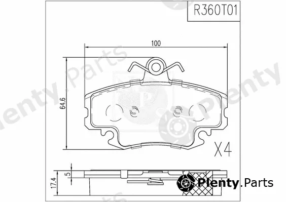 NPS R360T01 — Brake Pad Set, disc brake
