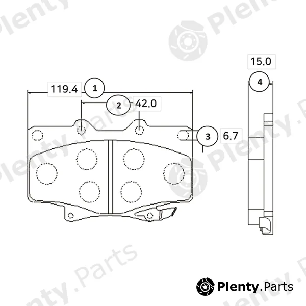 CTR GK1019 — Brake Pad Set, disc brake