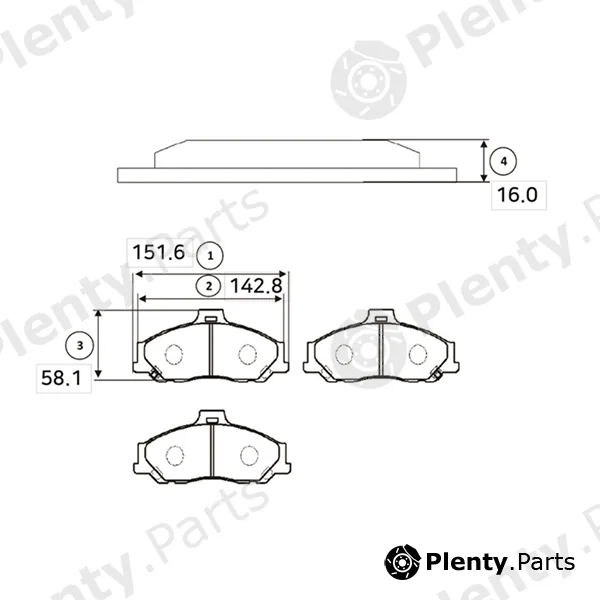 CTR GK0708 — Brake Pad Set, disc brake