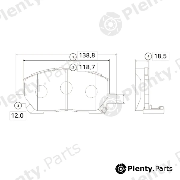 CTR GK1072 — Brake Pad Set, disc brake