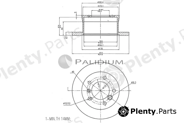 ASHUKI by Palidium P330-129 — Brake Disc