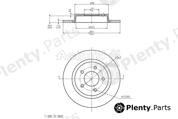 ASHUKI by Palidium 0993-2303 — Brake Disc