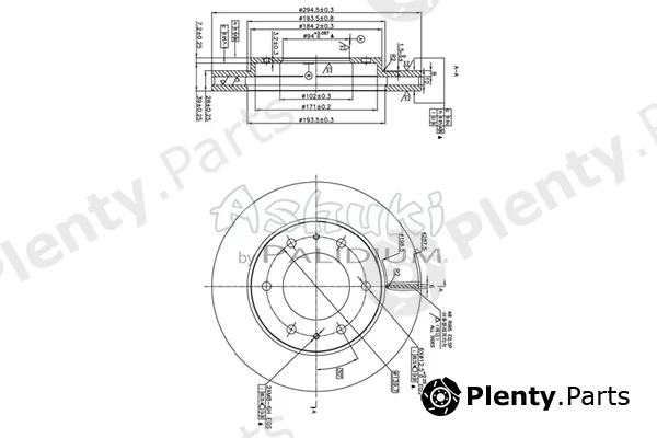 ASHUKI by Palidium C652-59 — Brake Disc