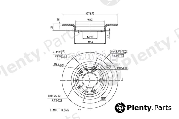 ASHUKI by Palidium 0993-9203 — Brake Disc