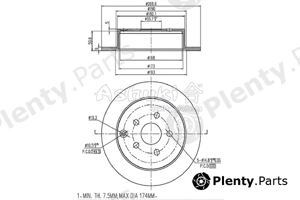 ASHUKI by Palidium 0993-2402 — Brake Disc