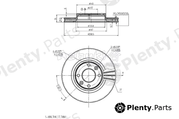 ASHUKI by Palidium N013-19 — Brake Disc