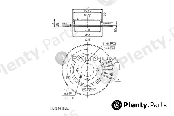 ASHUKI by Palidium P330-037 — Brake Disc