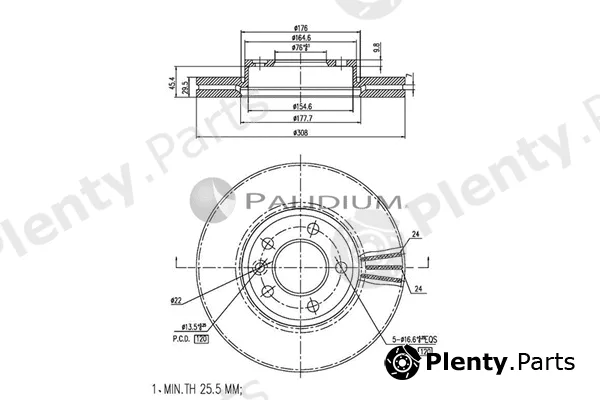 ASHUKI by Palidium P330-012 — Brake Disc