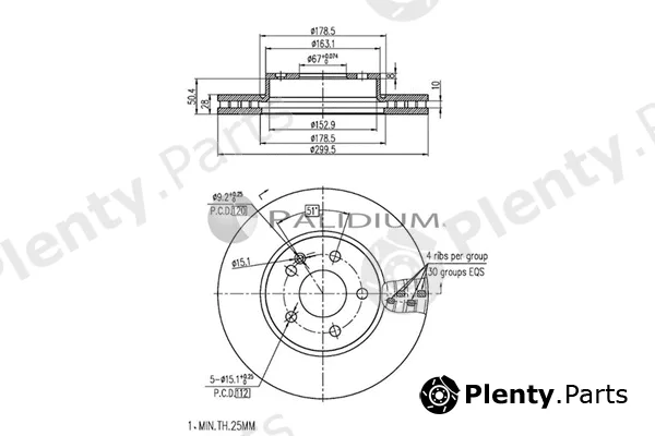 ASHUKI by Palidium P330-004 — Brake Disc