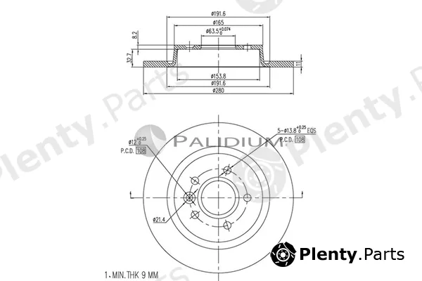 ASHUKI by Palidium P330-106 — Brake Disc