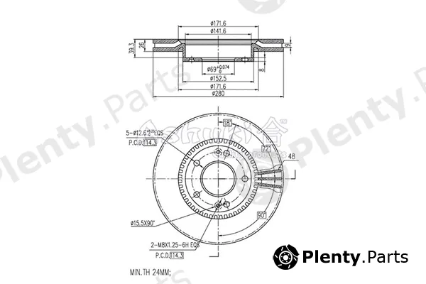 ASHUKI by Palidium 0990-0350 — Brake Disc
