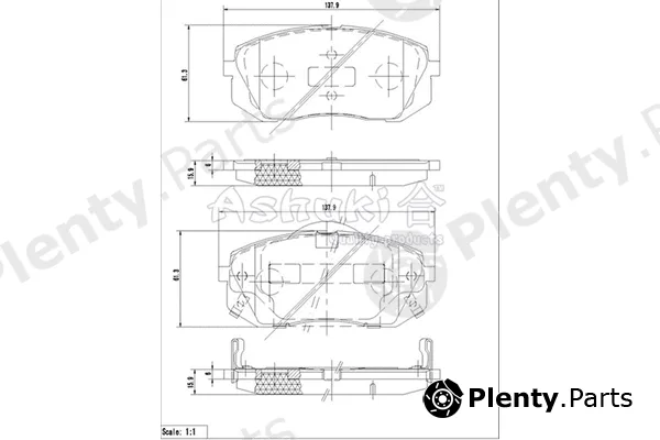 ASHUKI by Palidium I042-65 — Brake Pad Set, disc brake