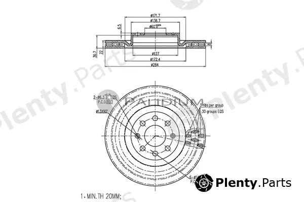 ASHUKI by Palidium P330-086 — Brake Disc