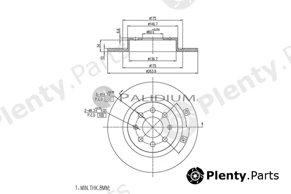 ASHUKI by Palidium P331-044 — Brake Disc