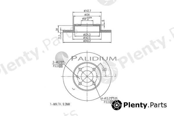 ASHUKI by Palidium P333-001 — Brake Disc