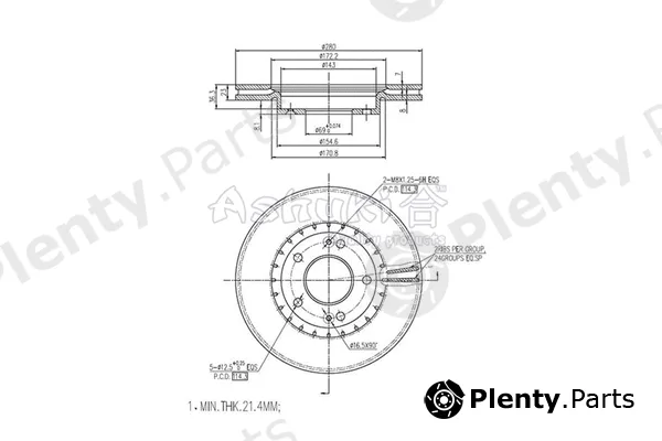 ASHUKI by Palidium I032-38 — Brake Disc