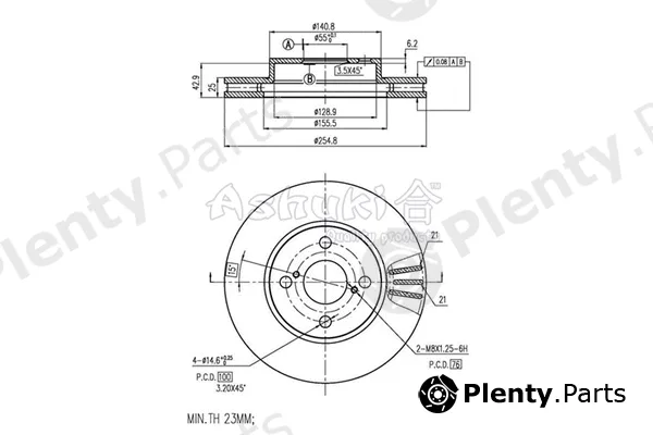 ASHUKI by Palidium 0990-5312 — Brake Disc
