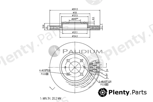 ASHUKI by Palidium P330-032 — Brake Disc