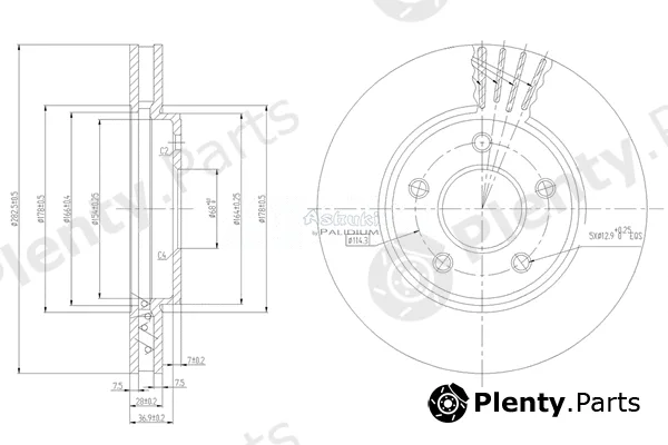 ASHUKI by Palidium N013-58 — Brake Disc