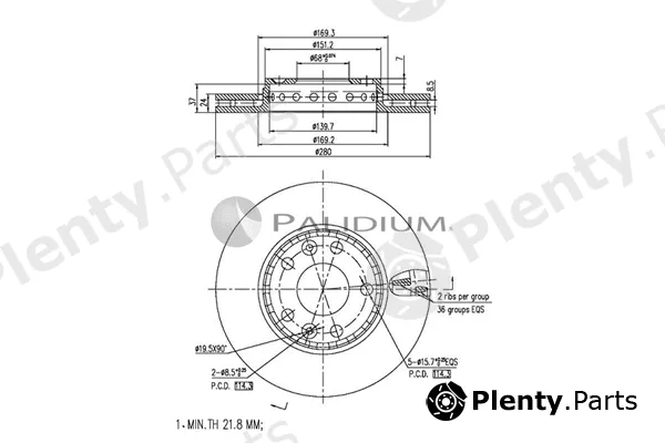 ASHUKI by Palidium P330-085 — Brake Disc