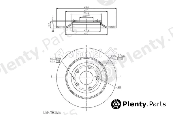 ASHUKI by Palidium M606-54 — Brake Disc