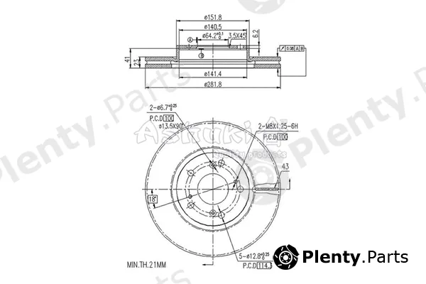 ASHUKI by Palidium 0990-8404 — Brake Disc