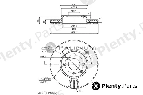 ASHUKI by Palidium P330-044 — Brake Disc