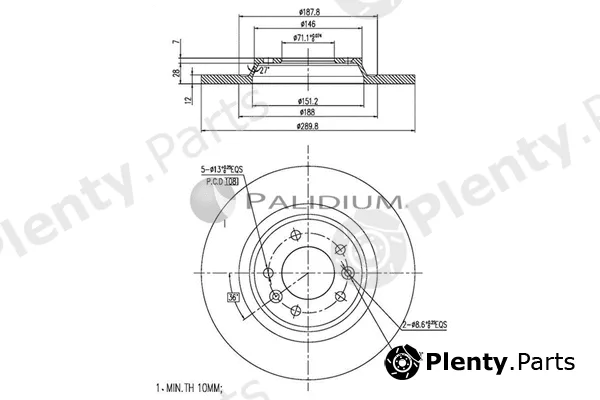ASHUKI by Palidium P331-056 — Brake Disc