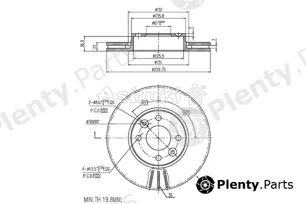 ASHUKI by Palidium 0990-8801 — Brake Disc