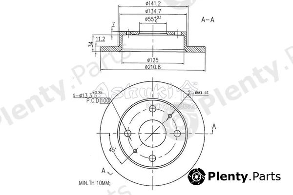 ASHUKI by Palidium 0990-5206 — Brake Disc