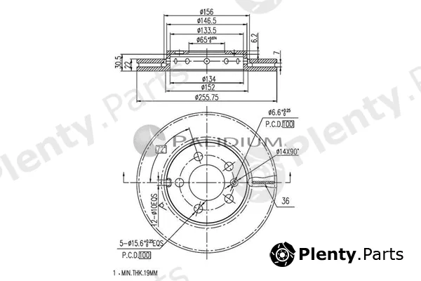 ASHUKI by Palidium P330-002 — Brake Disc