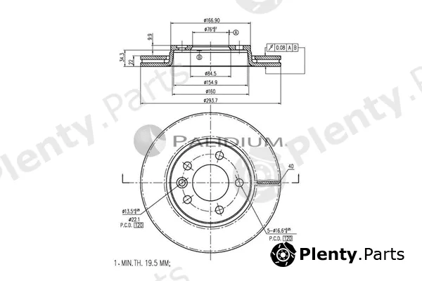 ASHUKI by Palidium P331-004 — Brake Disc