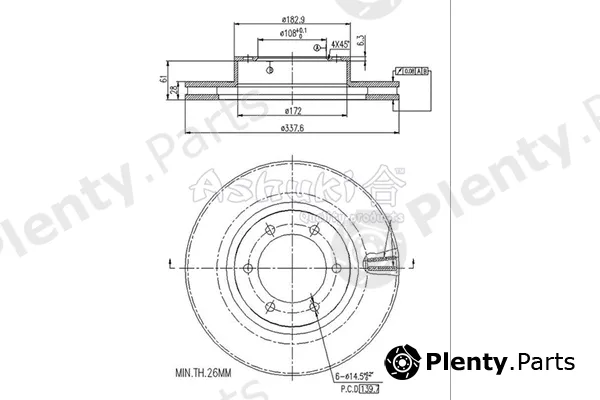ASHUKI by Palidium 0990-6412 — Brake Disc