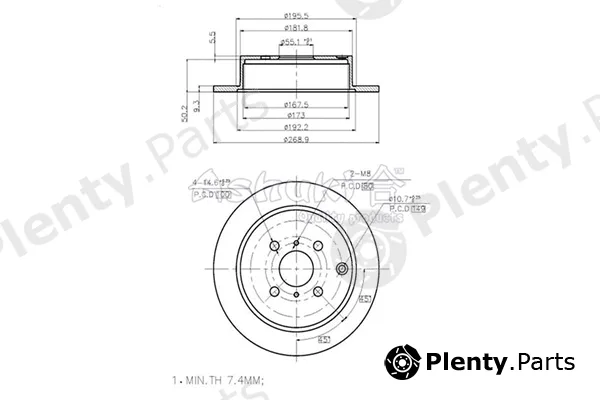 ASHUKI by Palidium 0993-6302 — Brake Disc