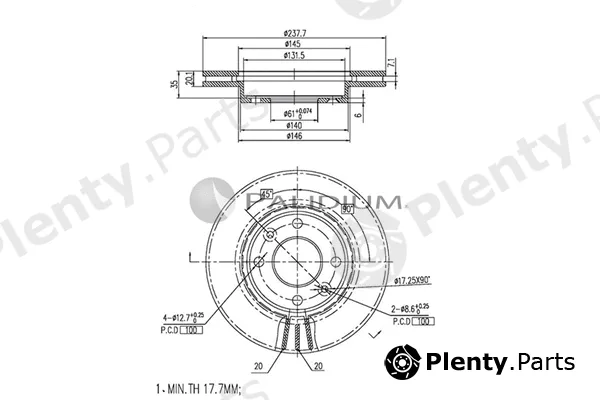 ASHUKI by Palidium P330-107 — Brake Disc