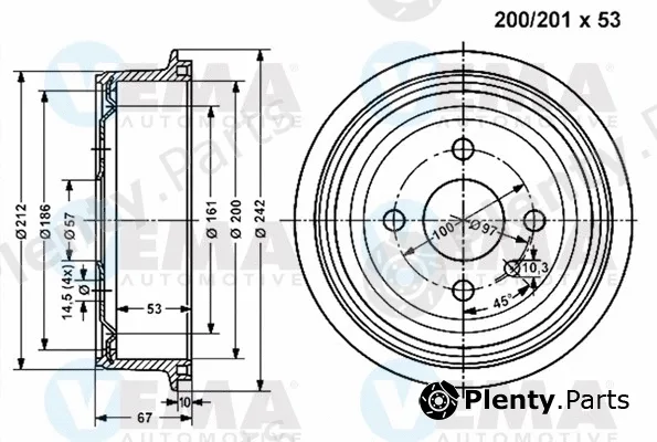 Vema 800828 — Brake Drum