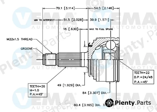 Vema 18405 — Joint, propshaft