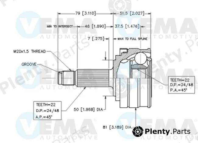 Vema 18215 — Joint Kit, drive shaft