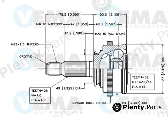 Vema 18273 — Joint, propshaft