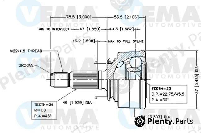 Vema 18298 — Joint Kit, drive shaft