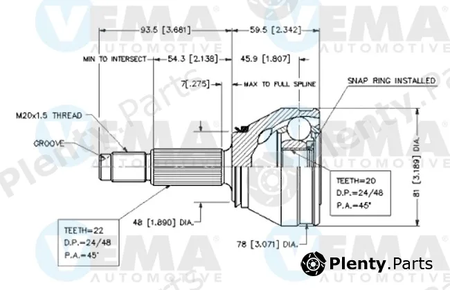 Vema 18401 — Joint Kit, drive shaft