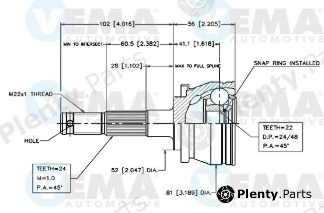 Vema 18492 — Joint, propshaft
