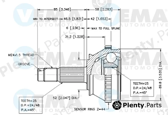 Vema 18252 — Joint, propshaft